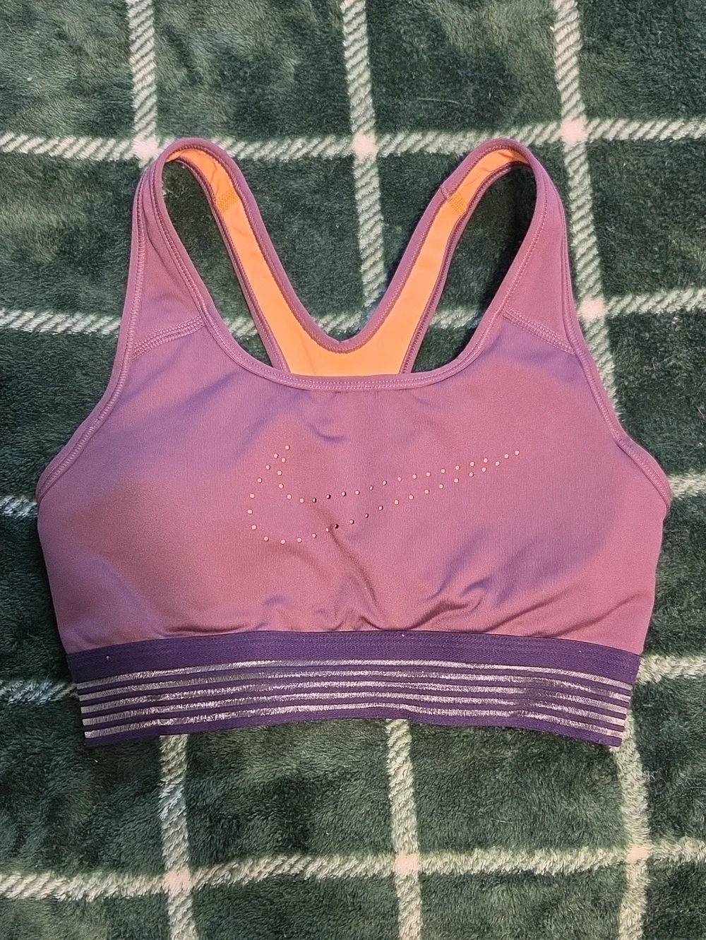 Nike Purple and Orange Racerback Sports Bra Size Small